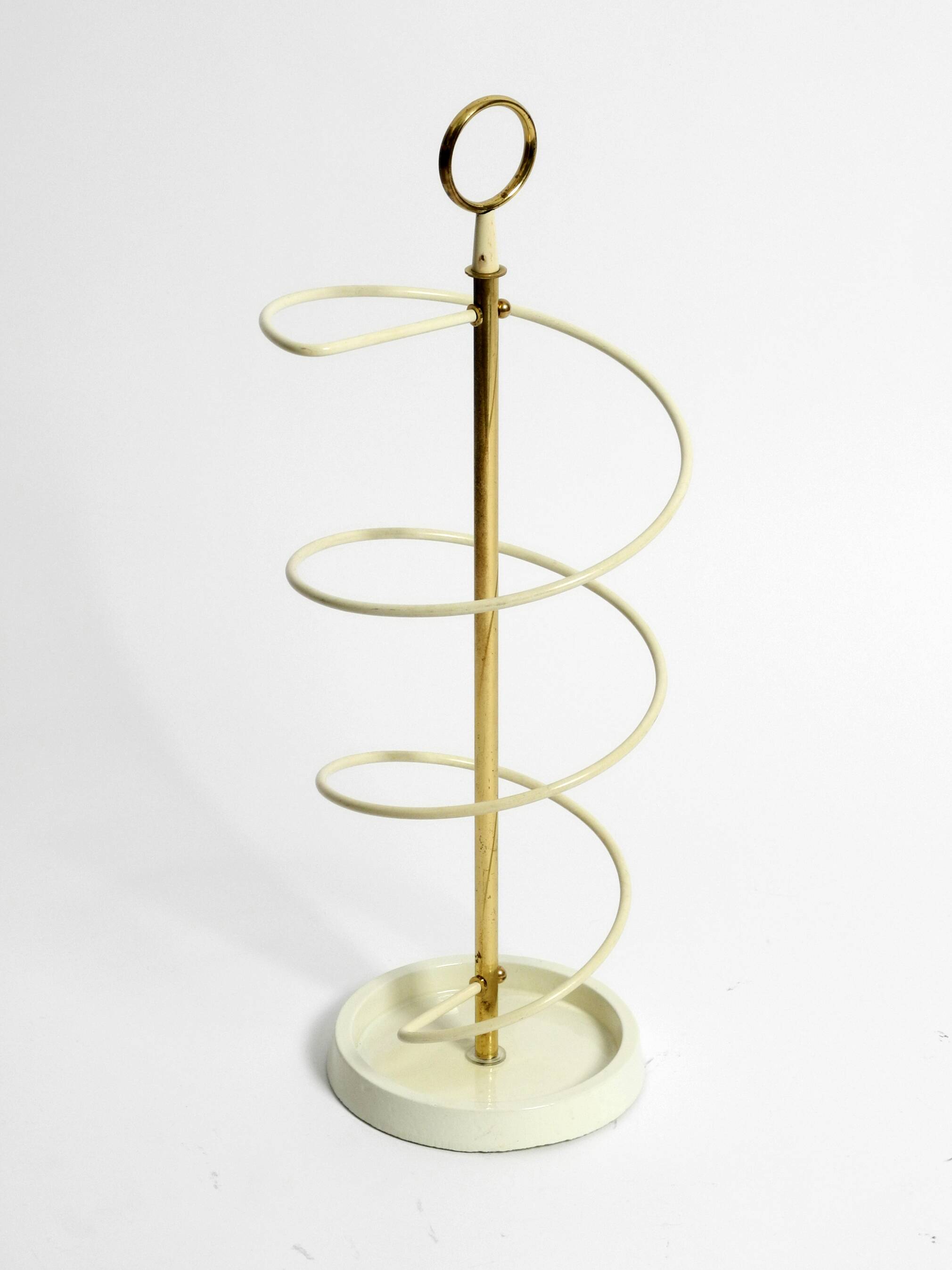 Extraordinary rare Mid Century Modern umbrella stand in string helix design