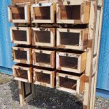 Meuble de marchand - chiffonnier 12 tiroirs en teck