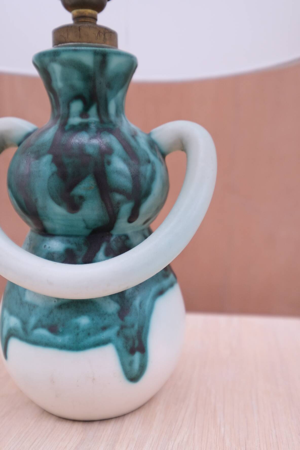 Enamelled ceramic lamp, France 1950