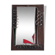 Brutalist mirror in metal and set glass