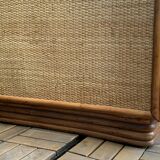 Vintage rattan and woven wicker wardrobe 1970s