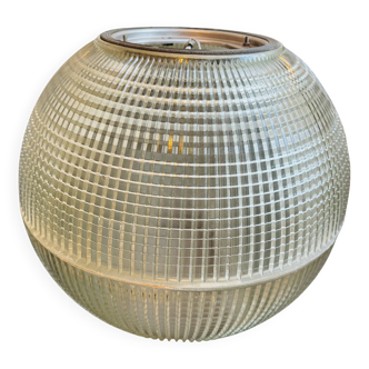 Lampe globe en verre d'holophane, 1960s
