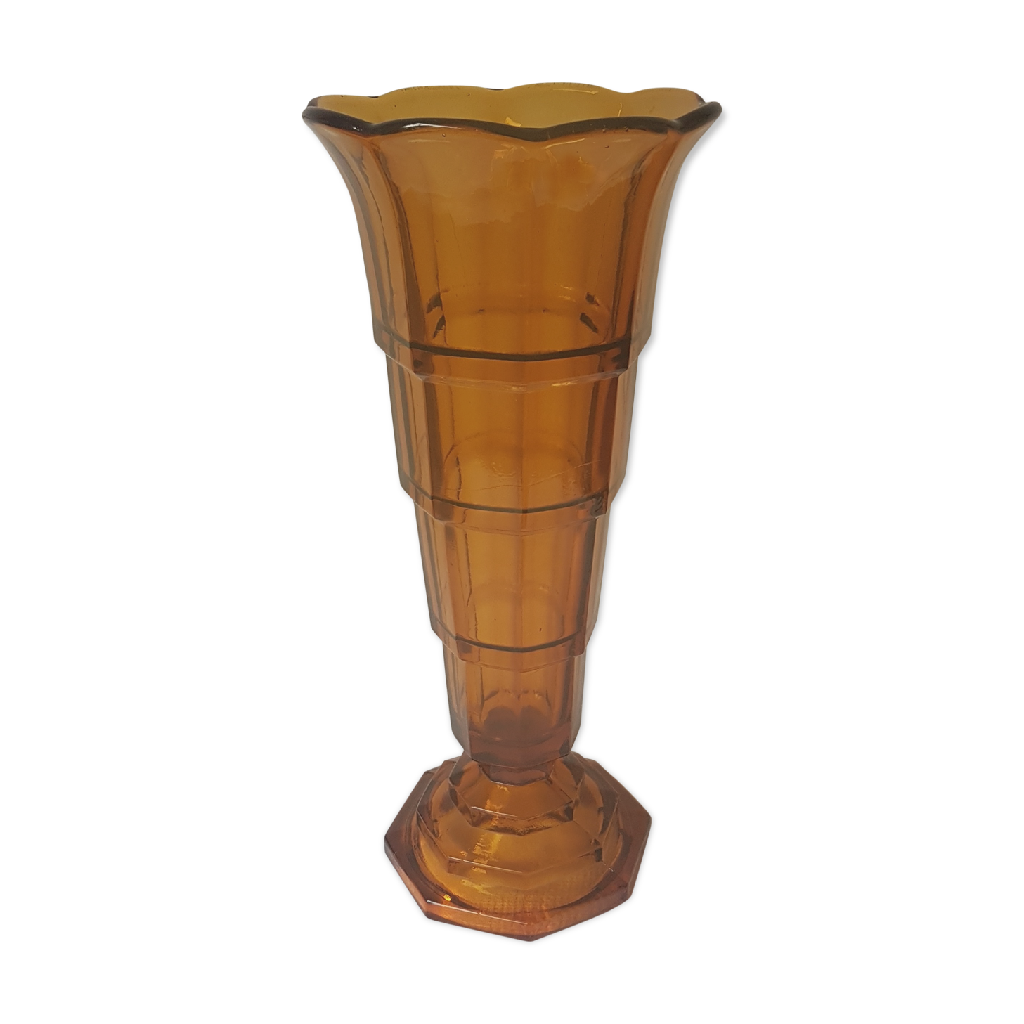 Scailmont Amber Art Deco Vase
