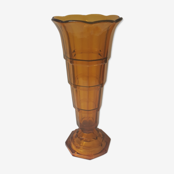 Scailmont Amber Art Deco Vase