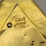 Cecile & jeanne: triangular gold-plated metal pocket tray with hieroglyph decoration.