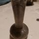 Single-stem vase in pewter signed Leboeuf
