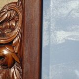 Art Deco mirror in walnut frame 126/88cm