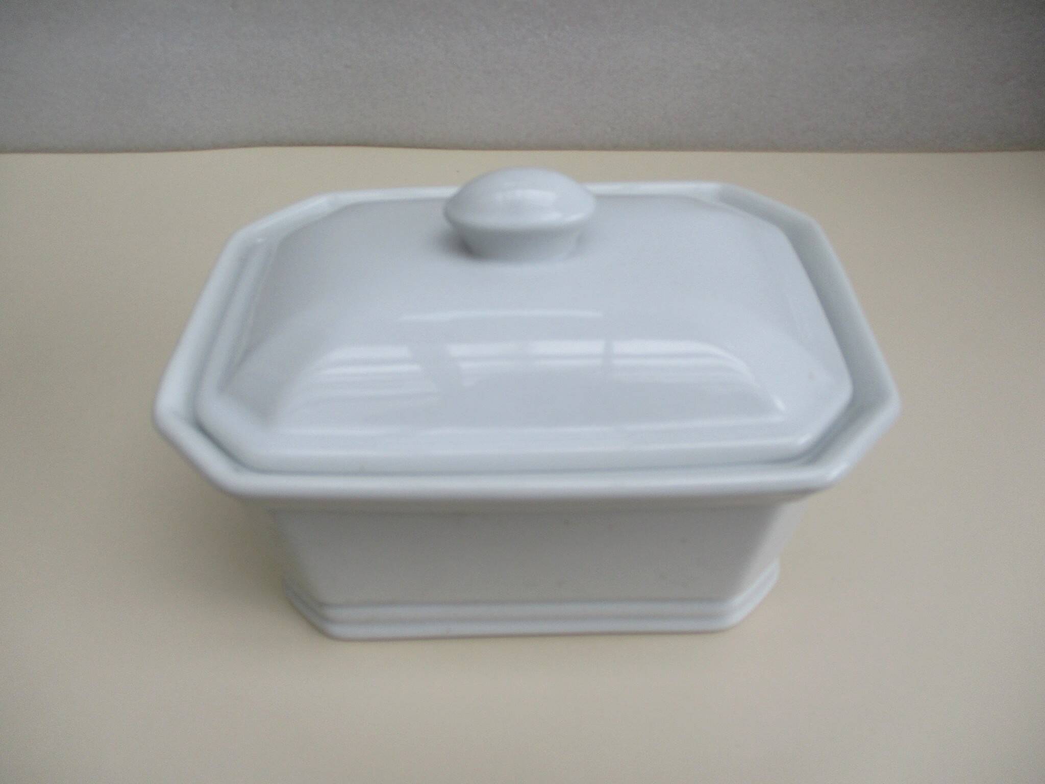 Fired white porcelain terrine