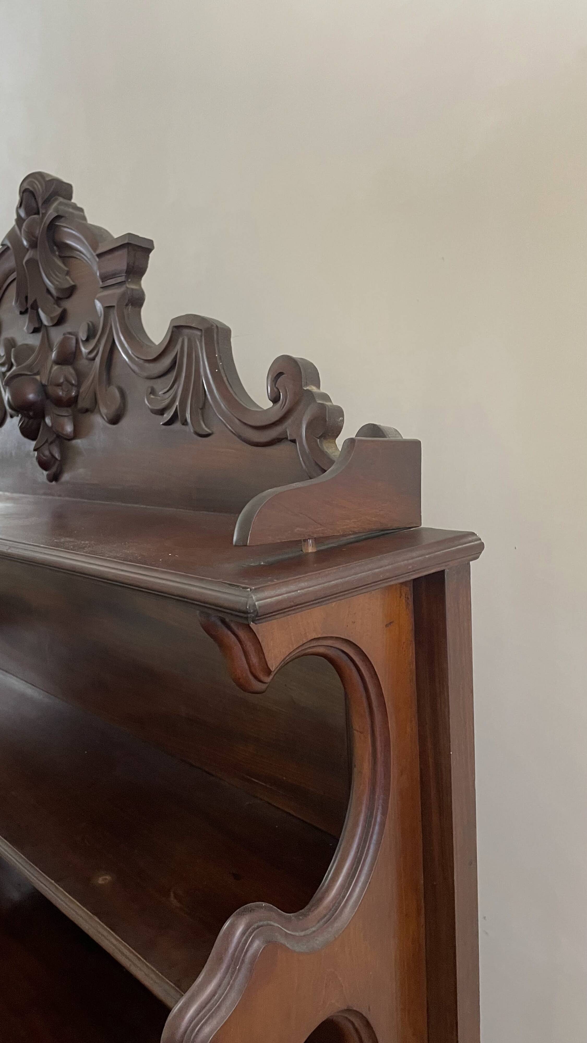 Buffet Saint-Hubert, antique late 19th century with a sculpted pediment.