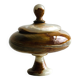 Marbled onyx box with lid - empty pocket bowl on marble base.