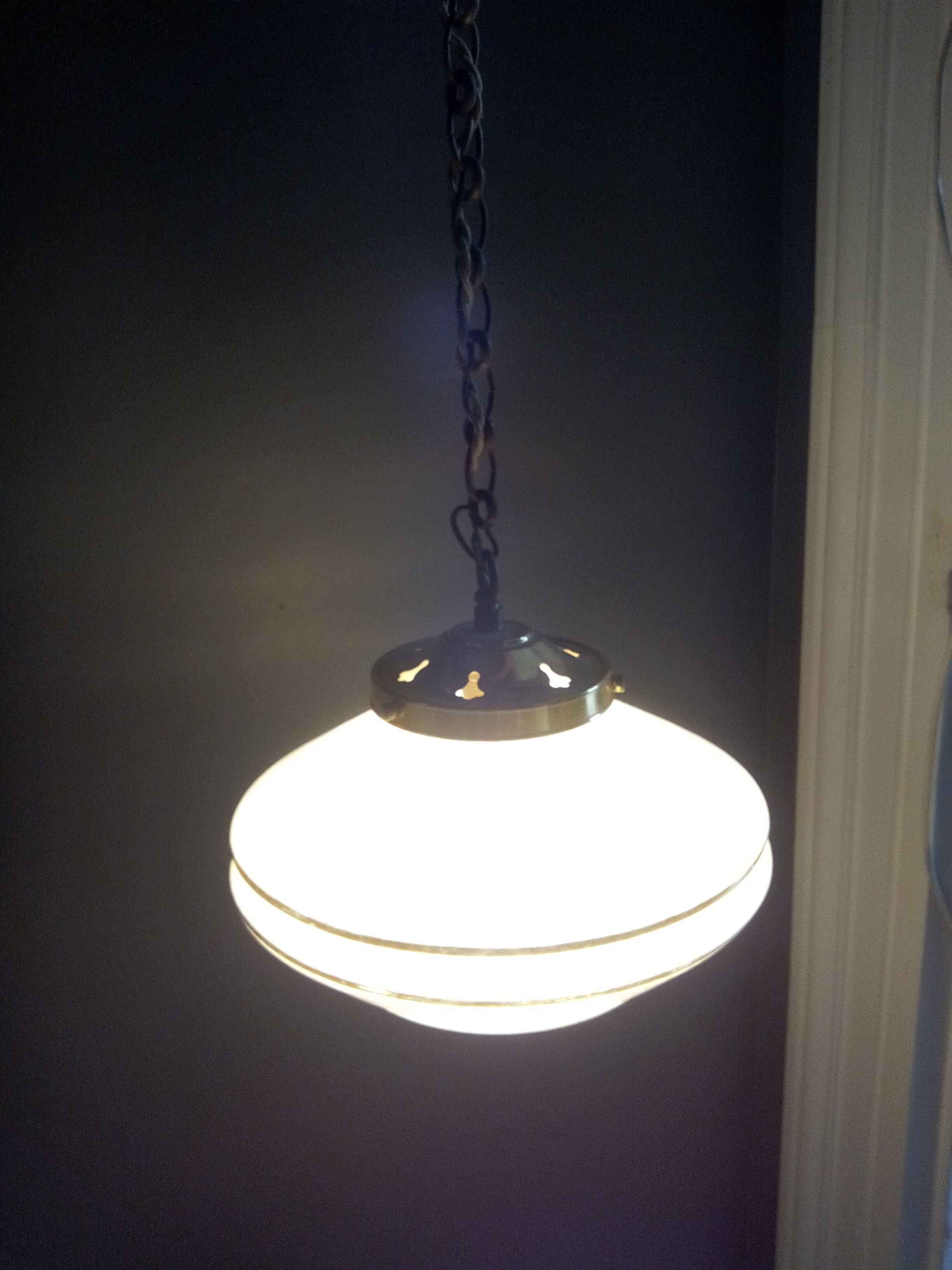 Suspension in Clichy glass and gilded metal