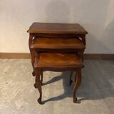 Nest of tables in cherry wood, Louis XV style