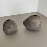 Set of 2 West German Ceramic Studio Vase Object by Helmut Schäffenacker, 1960s