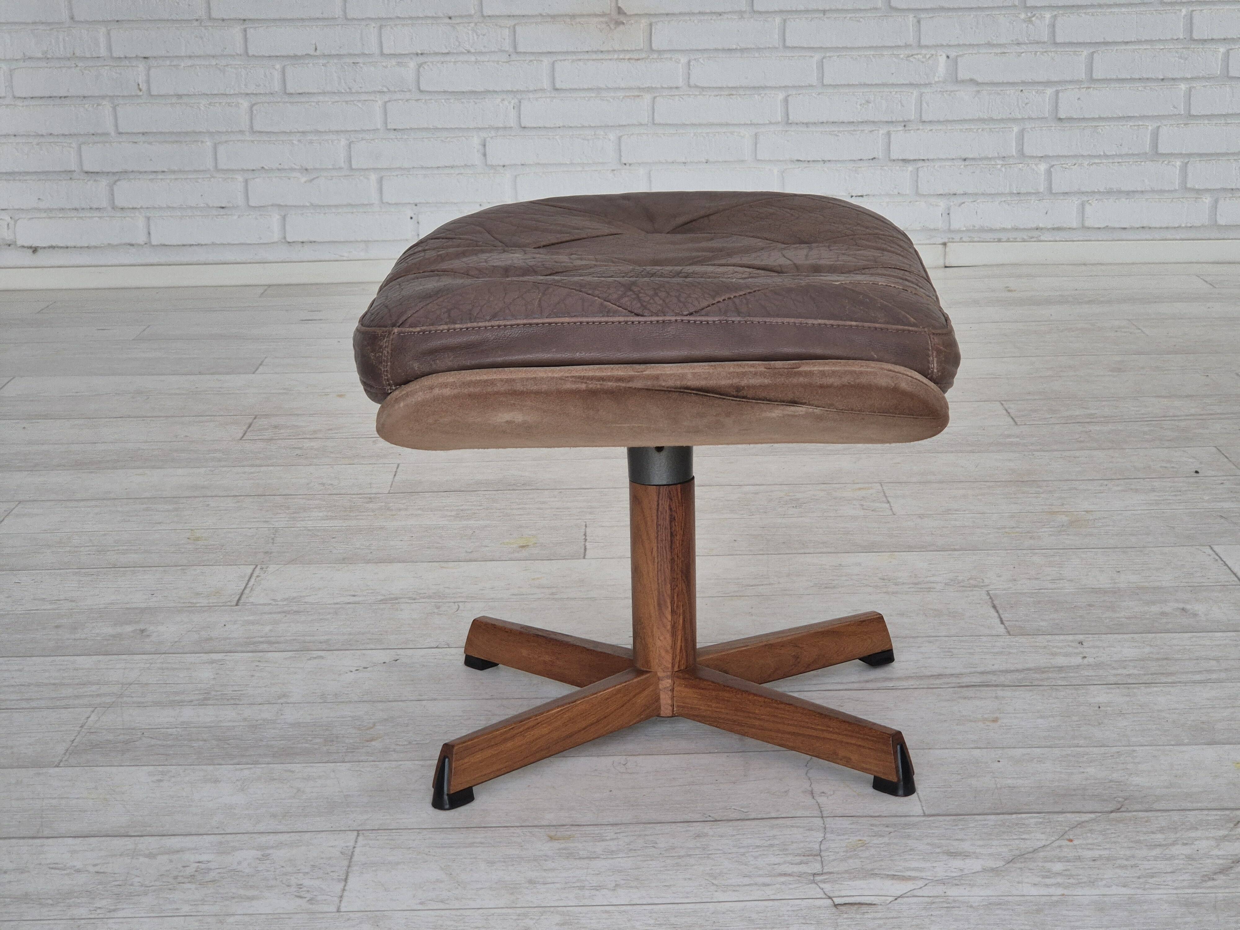 1970s, Danish design by Madsen & Schubell, adjustable footstool, original condition.