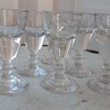 Set of 6 glasses of bar effect trompe l'oeil 30s