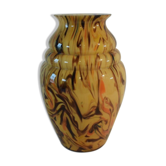 Blown and cast glass vase