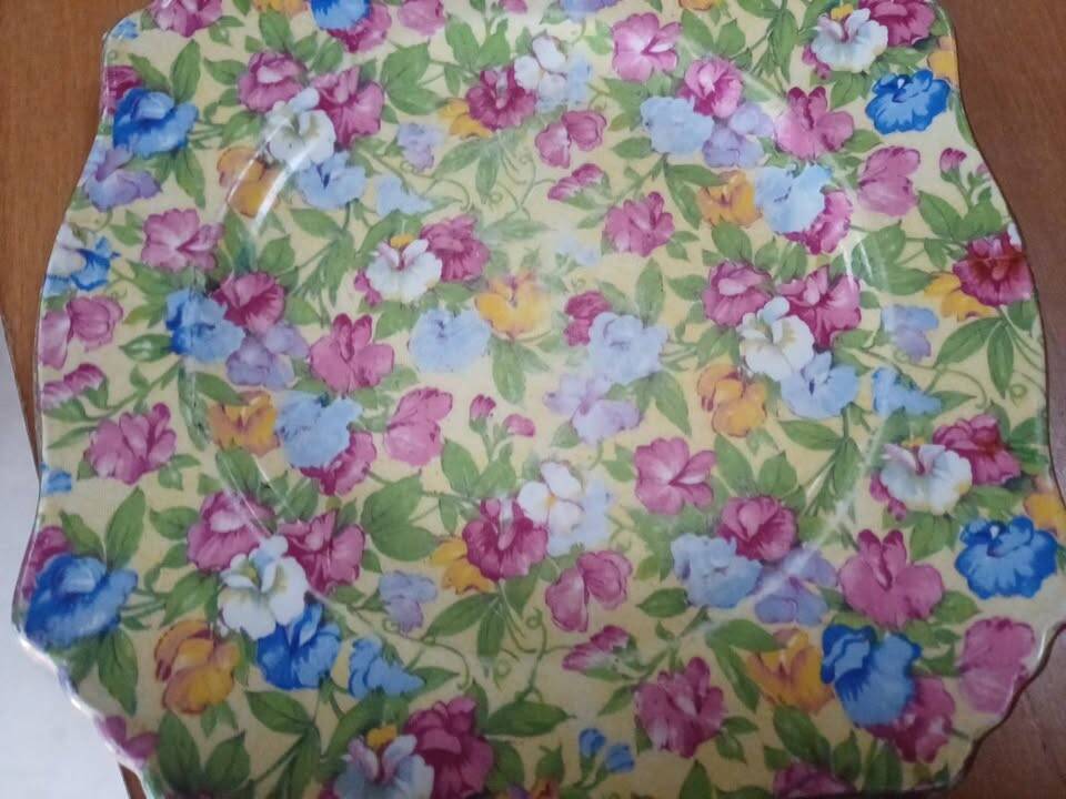 Square plate English earthenware Royal Winton