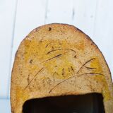 Ovoid lamp foot vintage raw stoneware signed