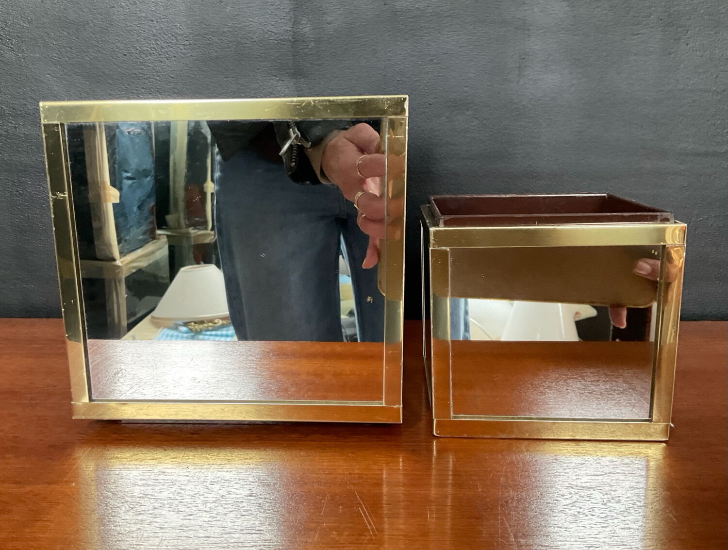 A pair of vintage Ousta Holland cache pots from the 1970s.