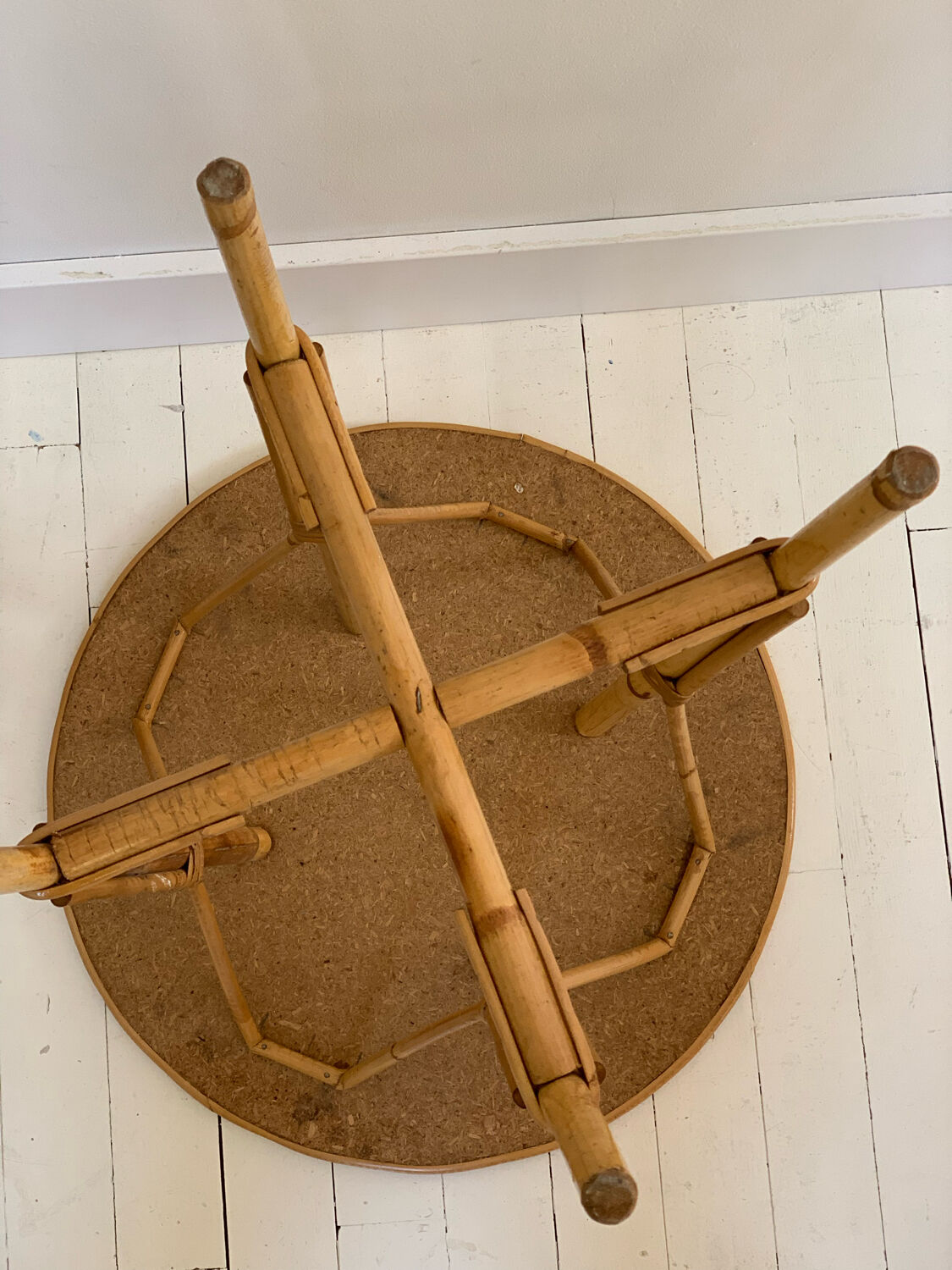 Table vintage en rotin