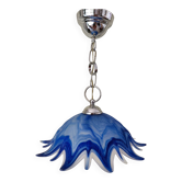 Vintage blue and white stylised flower pendant