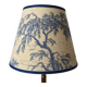 Jouy fabric lampshade, blue, tree pattern, leaves