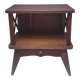 table chevet bois croisillons pieds compas vintage