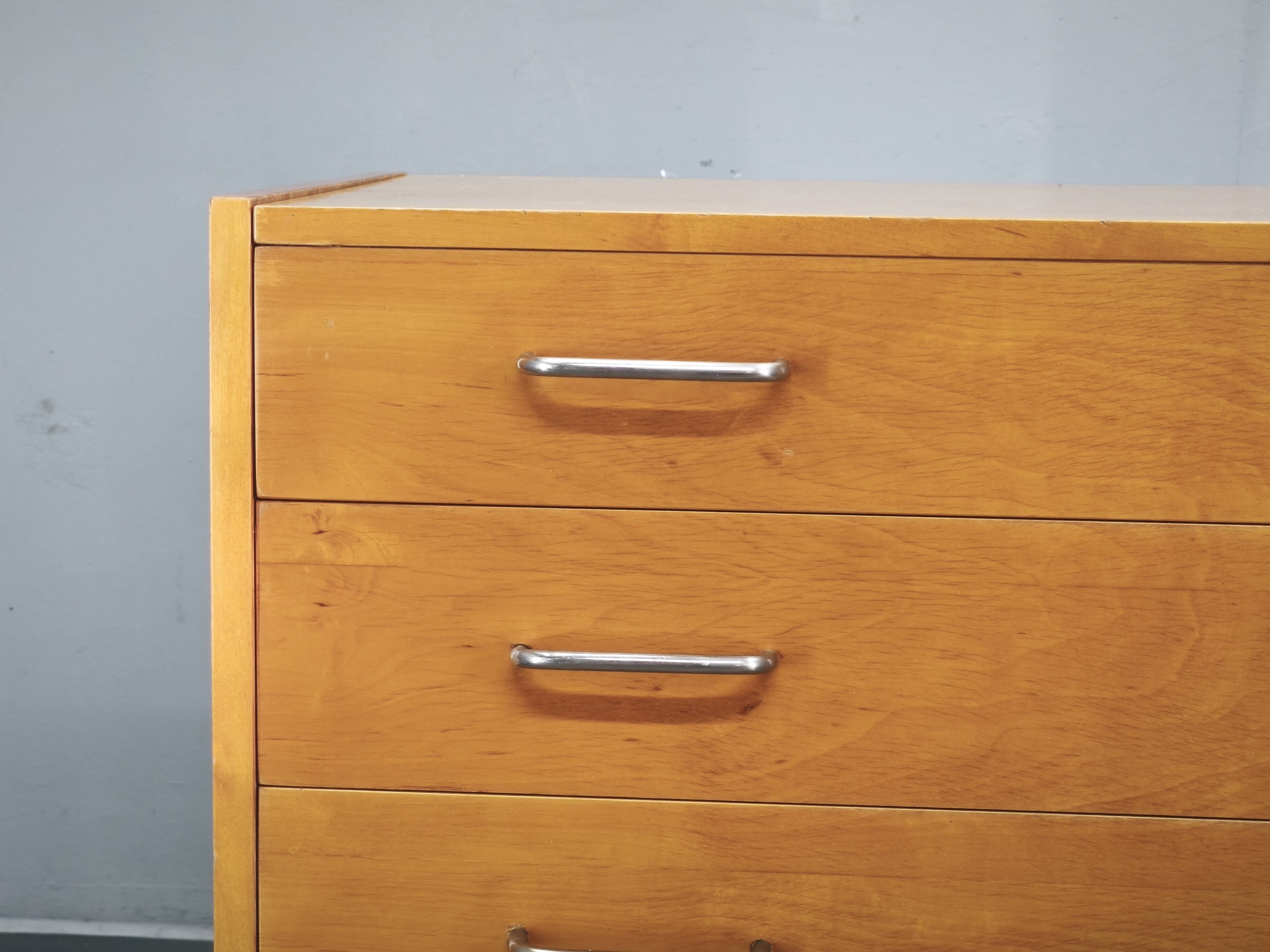 1970s UP Zavody Czech Mid Century Vanity Chest With Mirror