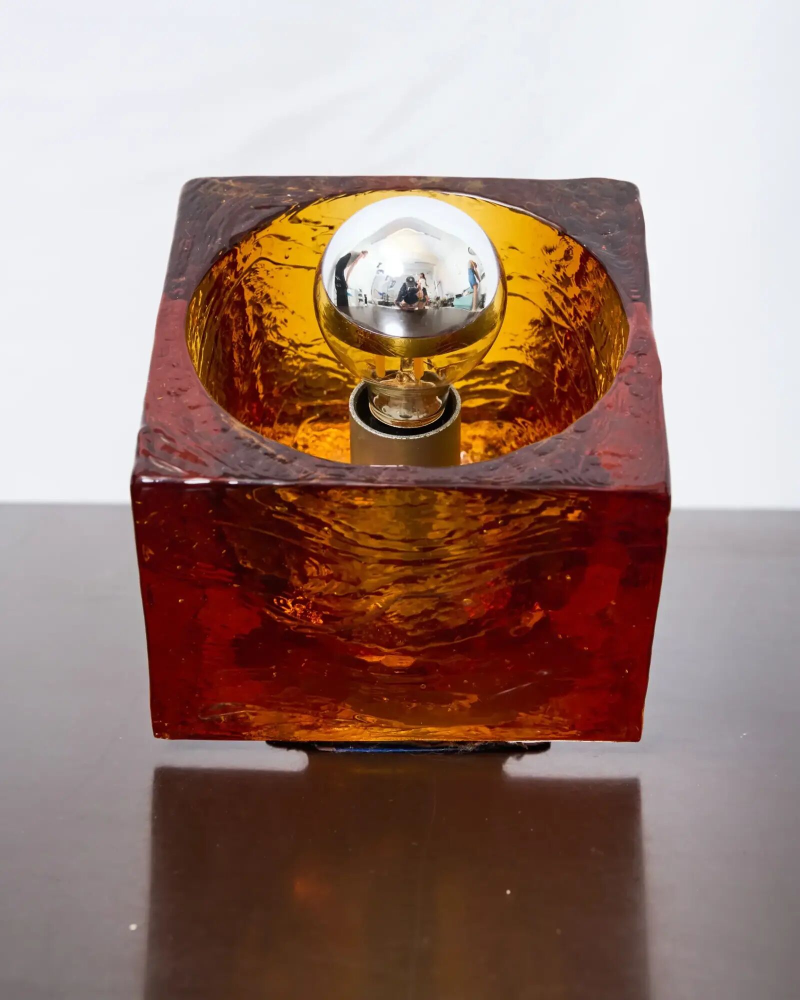 Cubic table lamp "Coca" in Murano glass, Italy, 1970s