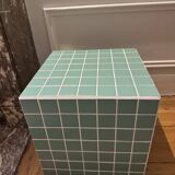 Jade ceramic cube side table 35x35 cm