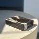 Symmetrical multicolored petrified wood soap dish