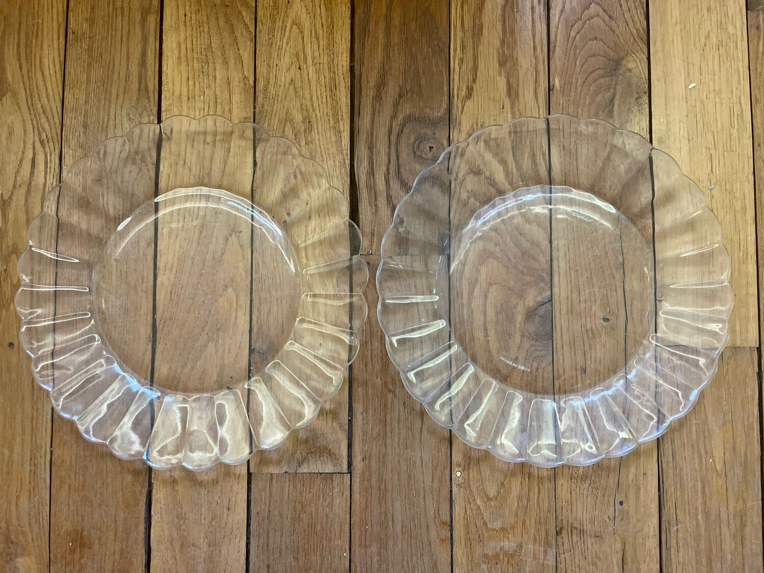 Pair of Dishes Plates Duralex model Marguerite vintage