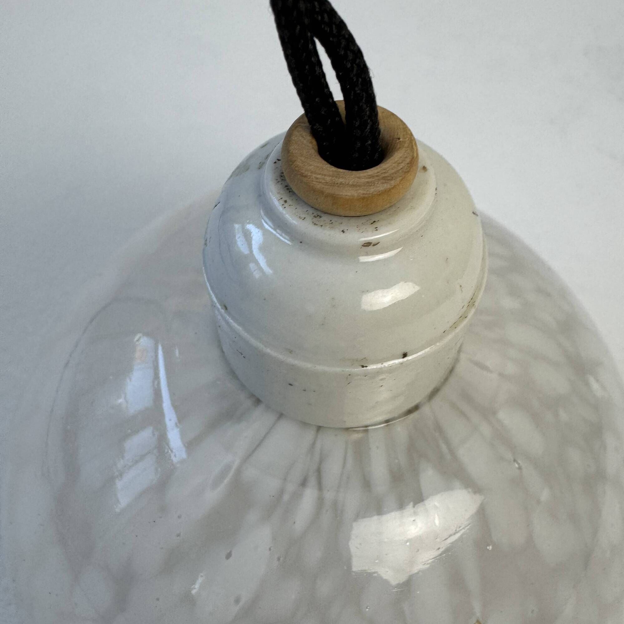 Lot 3 anciennes suspensions en verre de clichy vintage