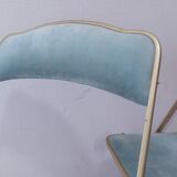 Two folding opera chairs in velvet