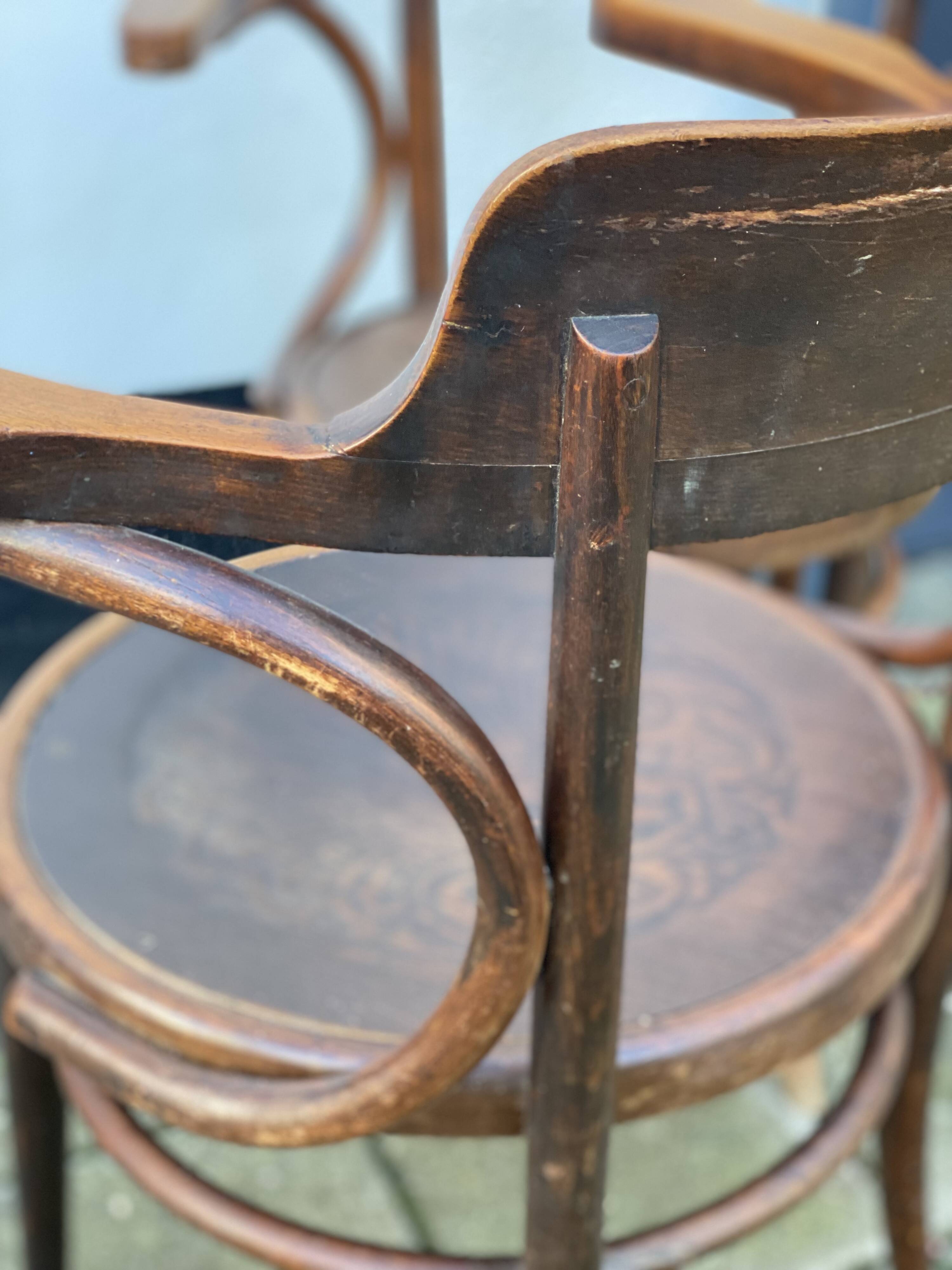 Pair of Vintage Thonet Viennese Bentwood Chairs