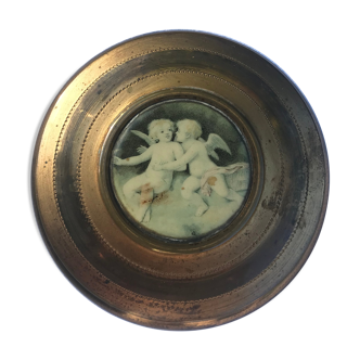 Small brass box decorated with angels