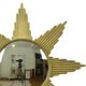 Large Starburst Sunburst Mirror Convex Gold Metal