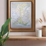 Map of the mountain ranges of France, original printed in 1896