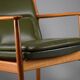 Fauteuil danois moderne du milieu du siècle, vert olive, modèle 431 par Arne Vodder