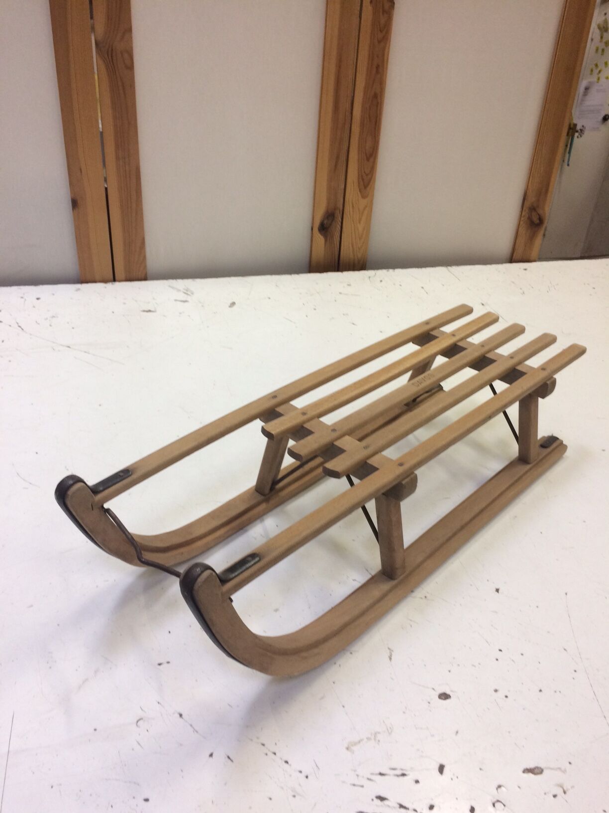 Vintage sled davos in solid beech  60/70