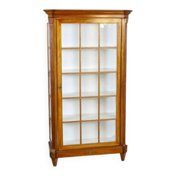Vitrine en hêtre à une porte du milieu du 20e siècle, années 1940