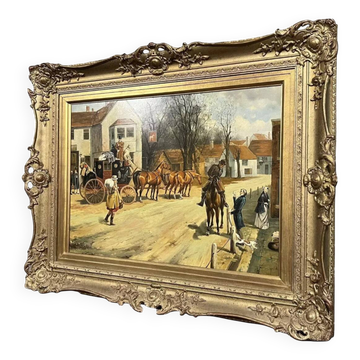 W. G Reid : Tableau Grande huile sur panneau signée en bas a gauche