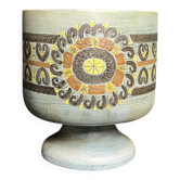 Vallauris, vase cache pot faïence polychrome Jean Lespinasse vers 1960