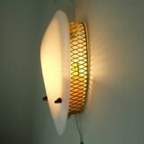 1950s SCONCE tele ambiance metal mesh with white acrylic shade