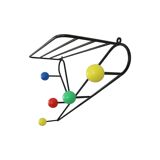 Coat rack design metal colored balls 70cm
