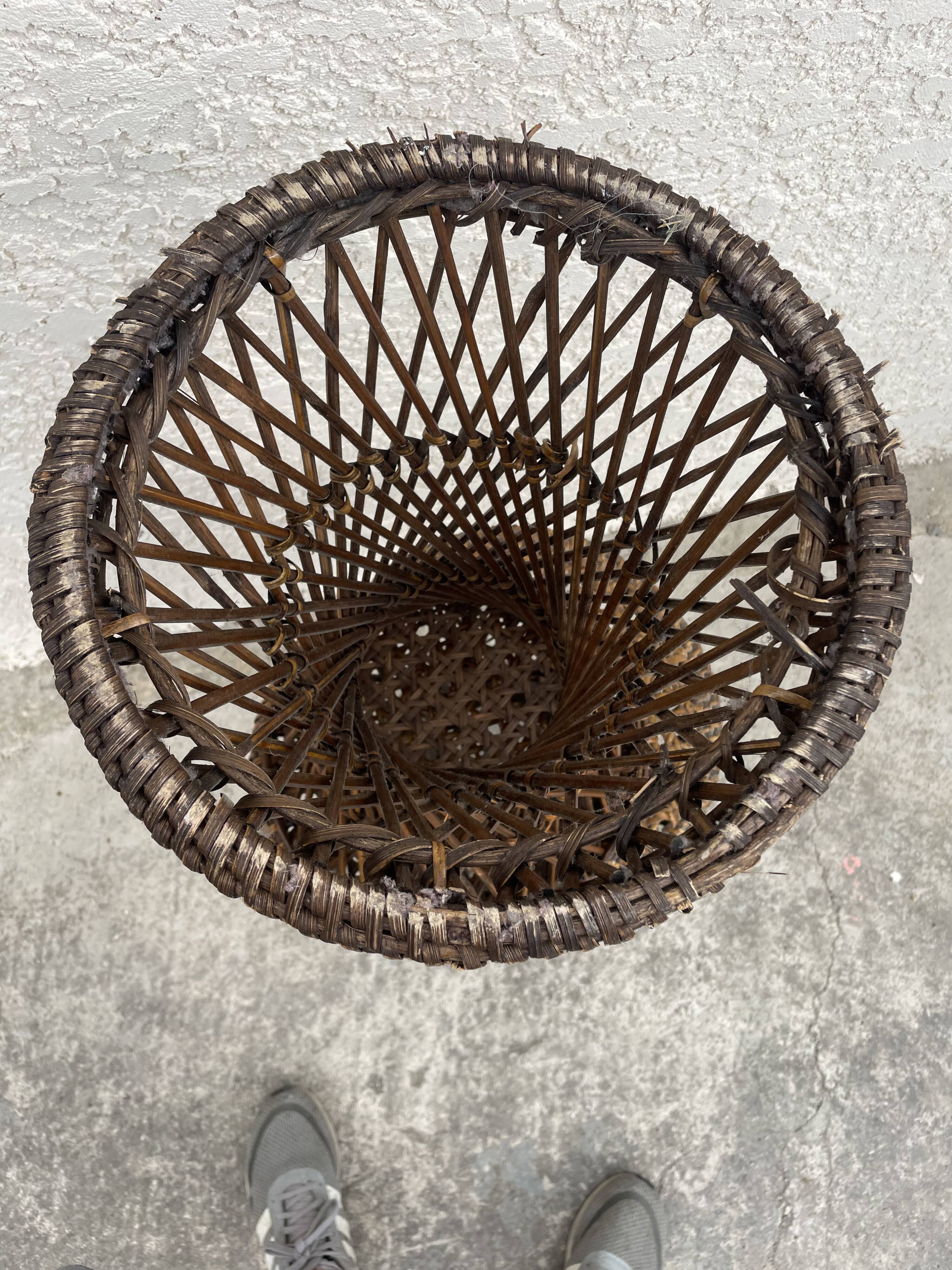 Pair of rattan stool