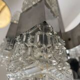 Lustre Sciolari 16 feux verre et chrome , Italie 1970