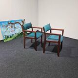 Paire de chaises de directeur en teck