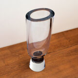Vase sur pied en cristal verrerie suédoise