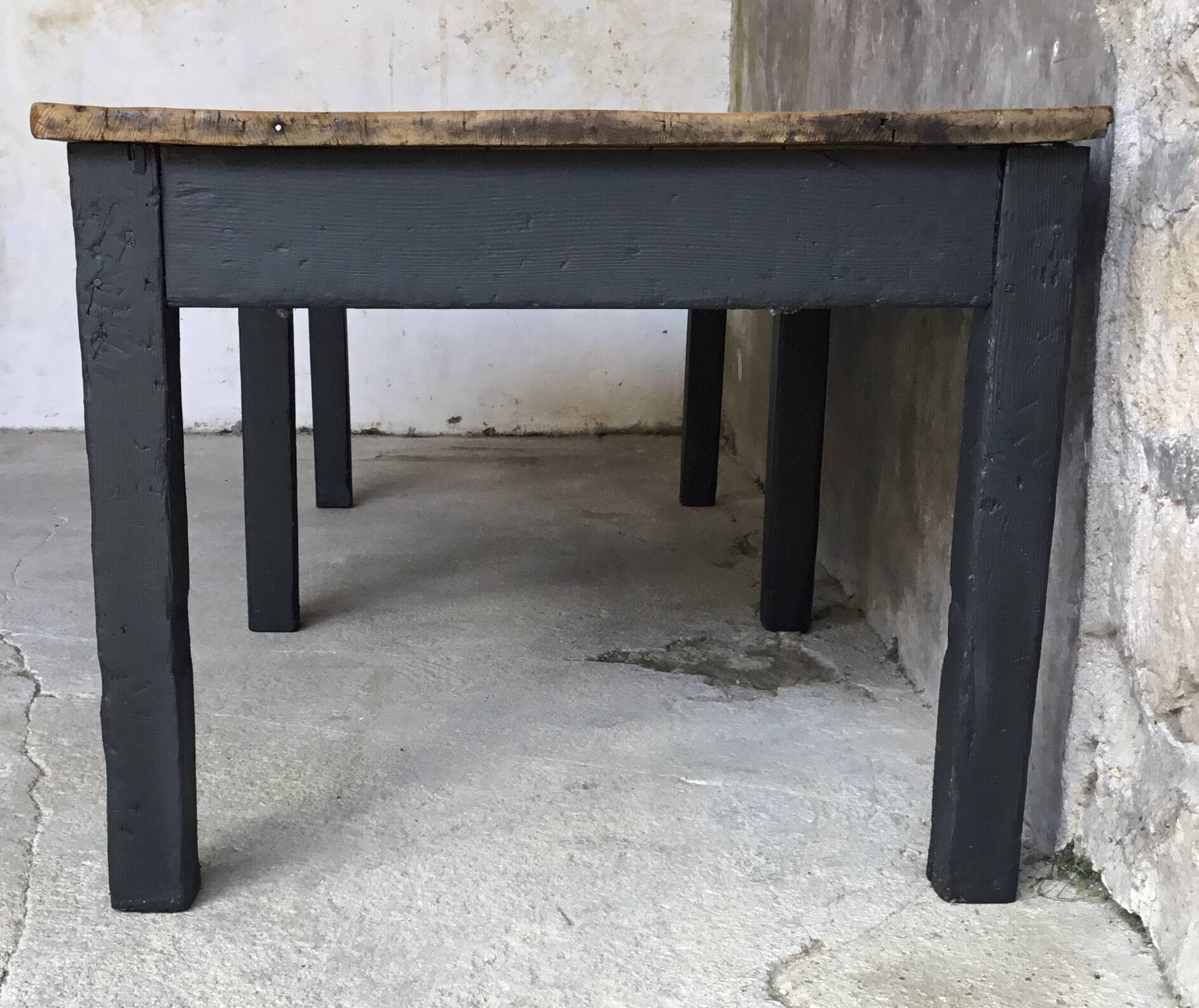 Farm table 230 cm - black base - early 20th century
